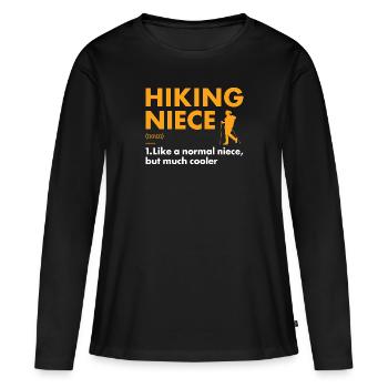 Hiker Niece Definition Hiking - Frauen Premium Bio Langarmshirt - Schwarz - Vorne - Julia (174cm)