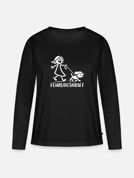 Führungskraft Hund Hundehalterin Geschenkidee - Frauen Premium Bio Langarmshirt - Schwarz