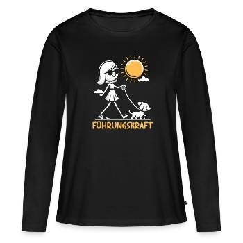 Führungskraft Hund Hundehalterin Geschenkidee - Frauen Premium Bio Langarmshirt - Schwarz - Vorne - Julia (174cm)