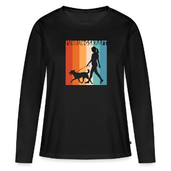 Hundehalterin Geschenkidee Führungskraft Hund Witz - Frauen Premium Bio Langarmshirt - Schwarz - Vorne - Julia (174cm)