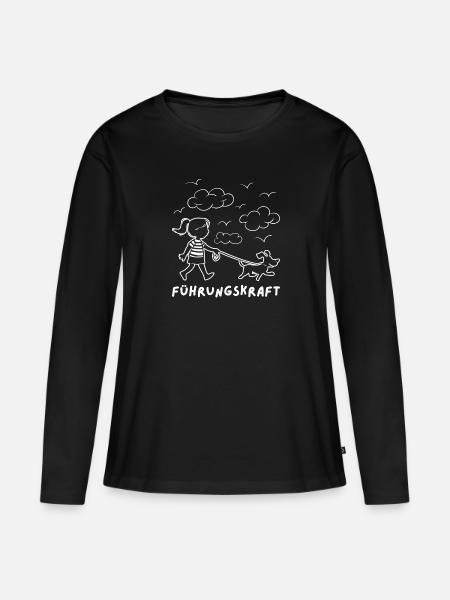 Führungskraft Hund Hundehalterin Geschenkidee - Frauen Premium Bio Langarmshirt - Schwarz