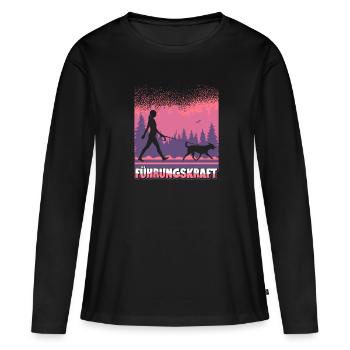 Führungskraft Hund Hundehalterin Geschenkidee Witz - Frauen Premium Bio Langarmshirt - Schwarz - Vorne - Julia (174cm)
