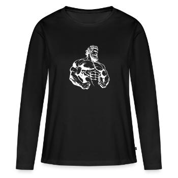 Bodybuilder Muscles Workout Gym - T-shirt manches longues Premium bio Femme - noir - Devant - Julia (174cm)