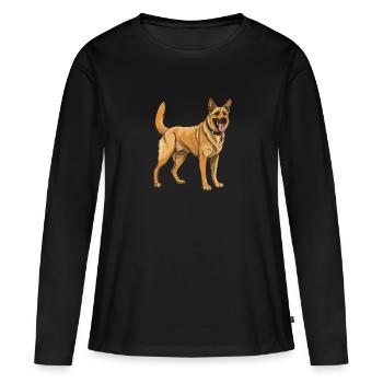 German Shepherd Dog - Women's Premium Organic Long Sleeve Shirt - black - Front - Julia (174cm)