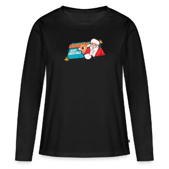 Reindeer Christmas present Merry Christmas - Women's Premium Organic Long Sleeve Shirt - black - Front - Julia (174cm)