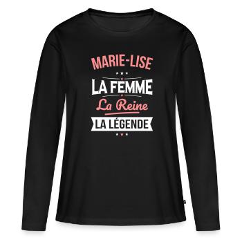Marie-Lise - La Femme - La Reine - La Légende - T-shirt manches longues Premium bio Femme - noir - Devant - Julia (174cm)