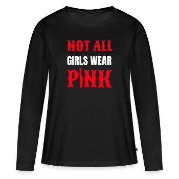 Not All Girls Wear Pink - Frauen Premium Bio Langarmshirt - Schwarz - Vorne - Julia (174cm)