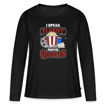 Écran cinéphile Personnel Hollywood - T-shirt manches longues Premium bio Femme - noir - Devant - Julia (174cm)