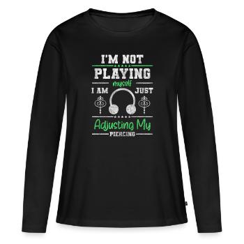 Piercing Kunst Piercingstudio - Frauen Premium Bio Langarmshirt - Schwarz - Vorne - Julia (174cm)