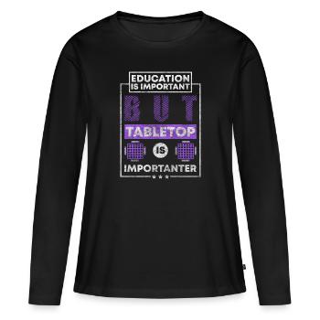 Jeux Jeu Joueur de plateau - T-shirt manches longues Premium bio Femme - noir - Devant - Julia (174cm)