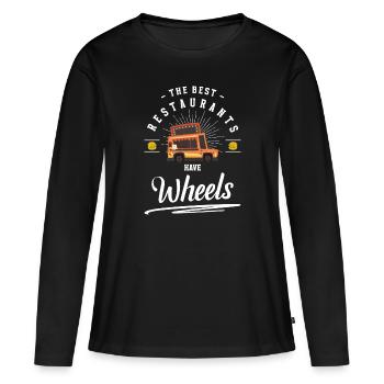 Street Food Snack Food on Wheels Food - Women's Premium Organic Long Sleeve Shirt - black - Front - Julia (174cm)