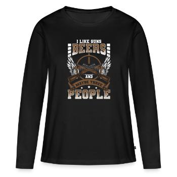 Waffe Waffen Schütze Sportschütze - Frauen Premium Bio Langarmshirt - Schwarz - Vorne - Julia (174cm)