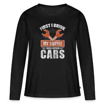 Mechanic, craftsman, mechatronics engineer, hobbyist - Women's Premium Organic Long Sleeve Shirt - black - Front - Julia (174cm)