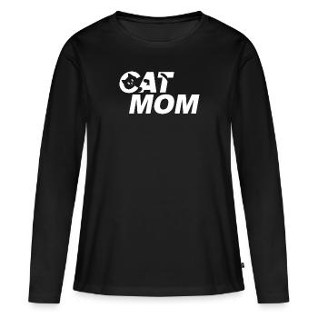 Catmom - Frauen Premium Bio Langarmshirt - Schwarz - Vorne - Julia (174cm)