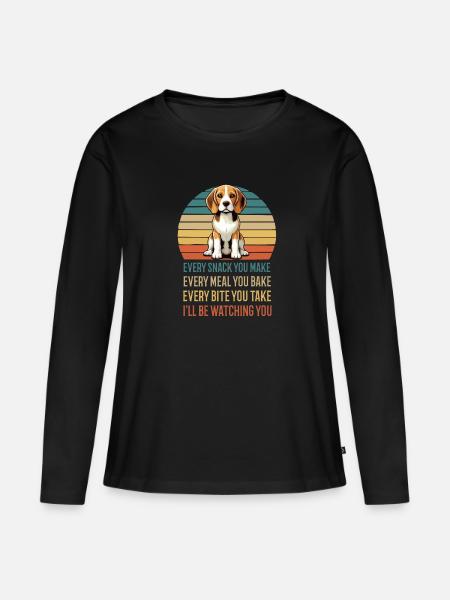 Every Snack You make Beagle Beaglebesitzer Hund - Frauen Premium Bio Langarmshirt - Schwarz