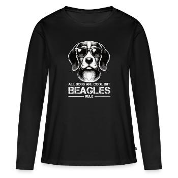 Tous les chiens sont des beagles cool Beagle propriétaires de beagles Beagles - T-shirt manches longues Premium bio Femme - noir - Devant - Julia (174cm)