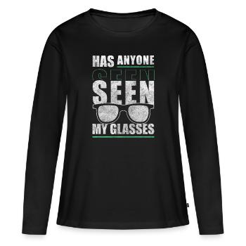 Lunettes, Opticiens, Visage, Bijoux - T-shirt manches longues Premium bio Femme - noir - Devant - Julia (174cm)