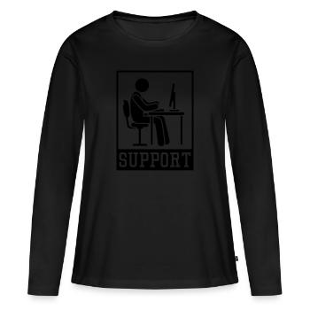 conseiller support bureau de travail - T-shirt manches longues Premium bio Femme - noir - Devant - Julia (174cm)