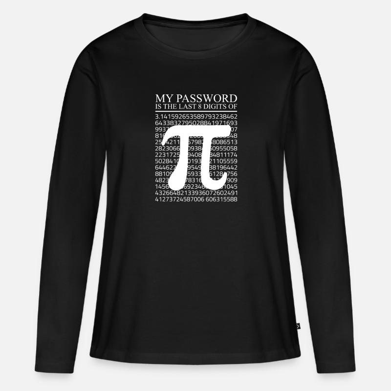 Math My Password Is The Last 8 Digits Of 3,14 Pi - Frauen Premium Bio Langarmshirt - Schwarz