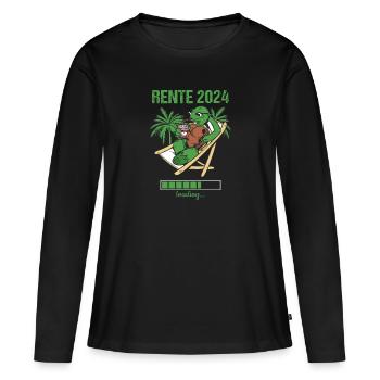 Rente 2024 Loading... Rente 2024 - Frauen Premium Bio Langarmshirt - Schwarz - Vorne - Julia (174cm)