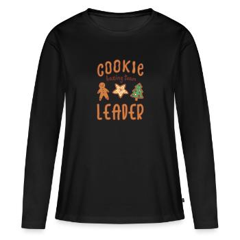 Cookie Baking Team Leader Cookie - Frauen Premium Bio Langarmshirt - Schwarz - Vorne - Julia (174cm)