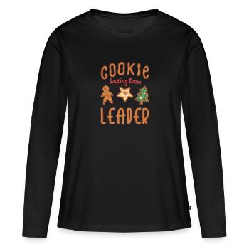 Cookie Baking Team Leader Cookie - Frauen Premium Bio Langarmshirt - Schwarz - Vorne - Julia (174cm)