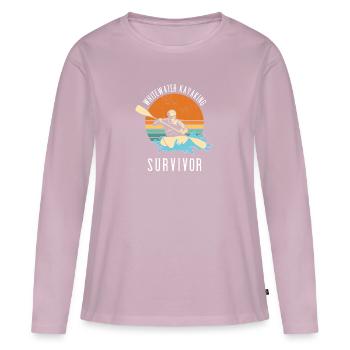 Whitewater Kayaking Survivor - Frauen Premium Bio Langarmshirt - Altrosa - Vorne - Julia (174cm)