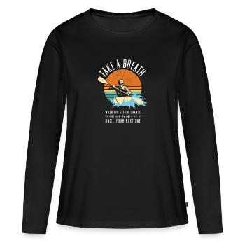 Respirez le kayak en eau vive - T-shirt manches longues Premium bio Femme - noir - Devant - Julia (174cm)