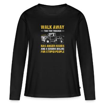 Éloignez-vous De l’aversion sérieuse pour les gens stupides - T-shirt manches longues Premium bio Femme - noir - Devant - Julia (174cm)