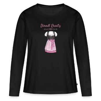 Volksfest Dirndl Ersatz Dirndl Ersatz - T-shirt manches longues Premium bio Femme - noir - Devant - Julia (174cm)