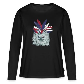 4 juillet Amérique USA Independence Day Eagle - T-shirt manches longues Premium bio Femme - noir - Devant - Julia (174cm)