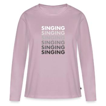 Singer Singing - Women's Premium Organic Long Sleeve Shirt - dusky pink - Front - Julia (174cm)