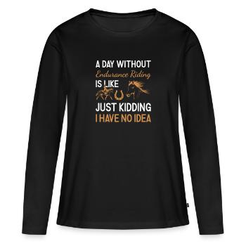 Cycliste Une journée sans conduite d’endurance - T-shirt manches longues Premium bio Femme - noir - Devant - Julia (174cm)