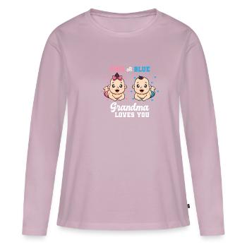 Bébé shower baby party garçon fille grand-mère - T-shirt manches longues Premium bio Femme - rose poudré - Devant - Julia (174cm)