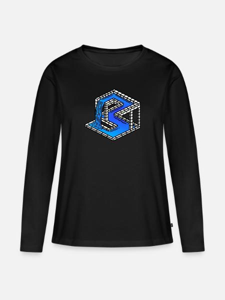 ILLUSION D’OPTIQUE - T-shirt manches longues Premium bio Femme - noir
