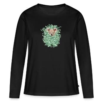 Koala Bear dans la forêt d’eucalyptus - T-shirt manches longues Premium bio Femme - noir - Devant - Julia (174cm)
