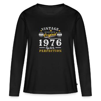 Vintage 1976 - Une Année Inoubliable - T-shirt manches longues Premium bio Femme - noir - Devant - Julia (174cm)
