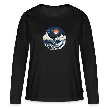Snow world - Women's Premium Organic Long Sleeve Shirt - black - Front - Julia (174cm)