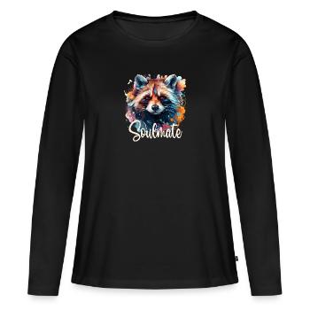 Âme soeur - T-shirt manches longues Premium bio Femme - noir - Devant - Julia (174cm)
