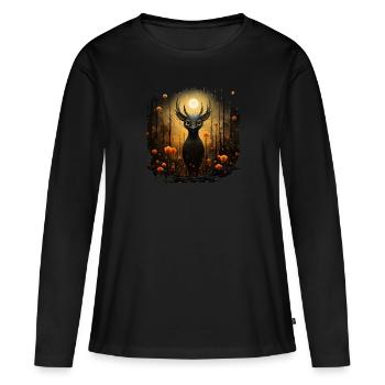 Süsses Rehkitz - Frauen Premium Bio Langarmshirt - Schwarz - Vorne - Julia (174cm)