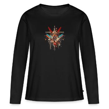 Attrape-rêves - T-shirt manches longues Premium bio Femme - noir - Devant - Julia (174cm)