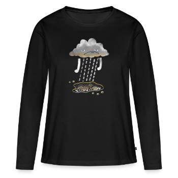 Nuage triste - T-shirt manches longues Premium bio Femme - noir - Devant - Julia (174cm)