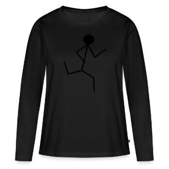 Stickman courir noir - T-shirt manches longues Premium bio Femme - noir - Devant - Julia (174cm)