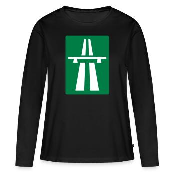 Autoroute - T-shirt manches longues Premium bio Femme - noir - Devant - Julia (174cm)