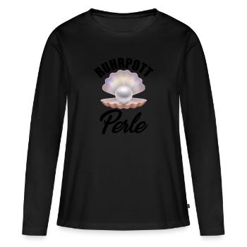 Ruhrpott Perle - Frauen Premium Bio Langarmshirt - Schwarz - Vorne - Julia (174cm)