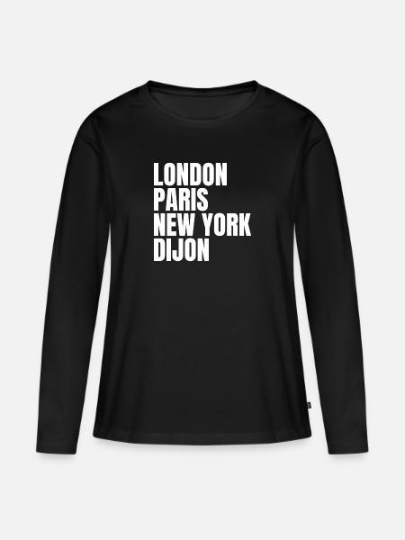 Dijon Weltstadt - Frauen Premium Bio Langarmshirt - Schwarz