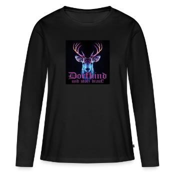 Cerf pour les fiers enfants du village Fête du village costume traditionnel - T-shirt manches longues Premium bio Femme - noir - Devant - Julia (174cm)
