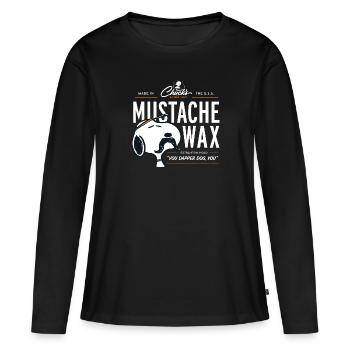 Peanuts Snoopy Mustache Wax Moustache - T-shirt manches longues Premium bio Femme - noir - Devant - Julia (174cm)