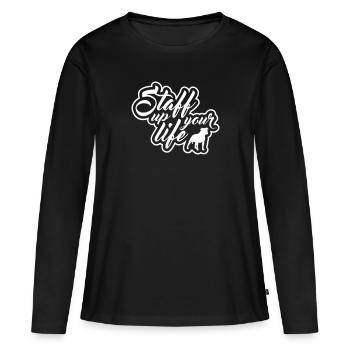 ÉQUIPEZ VOTRE VIE American Staffordshire Wilsigns - T-shirt manches longues Premium bio Femme - noir - Devant - Julia (174cm)