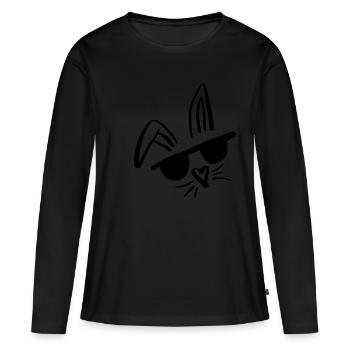 Lapin cool avec des lunettes de soleil - T-shirt manches longues Premium bio Femme - noir - Devant - Julia (174cm)